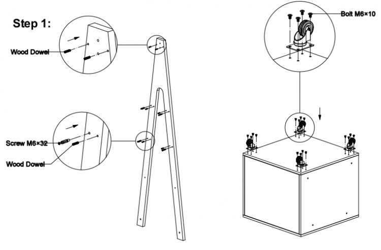 Cosmetics display stand assembling