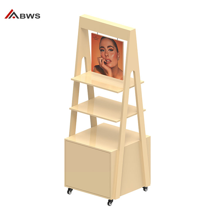 Natural Looking Wooden Cosmetic Display Stand for ICON BEAUTY