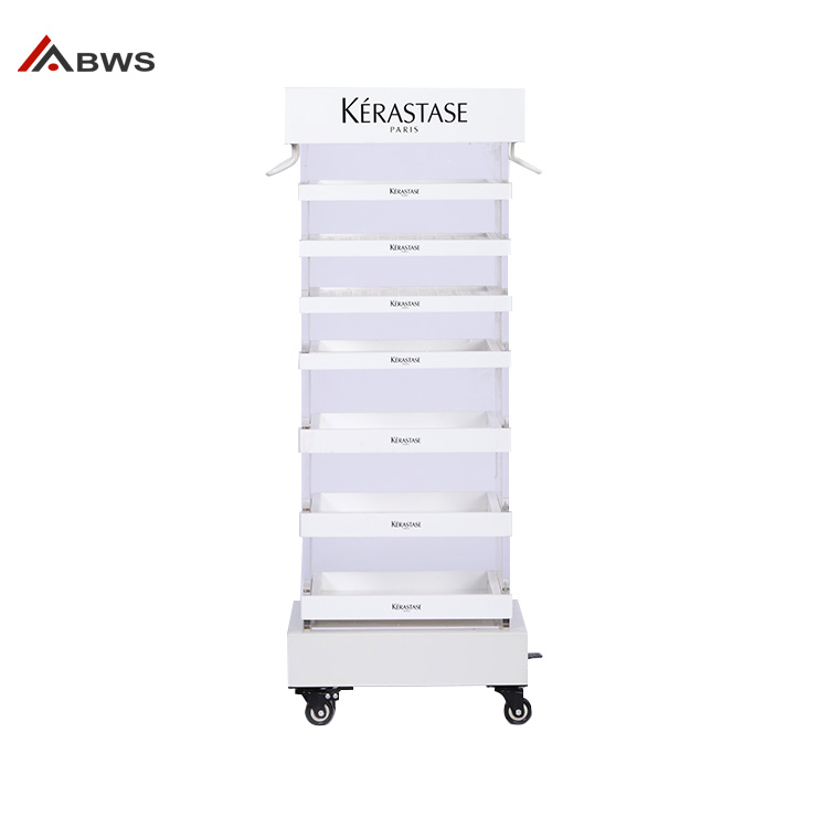 Innovative 7-tier Acrylic Hair Salon Product Displays With Casters