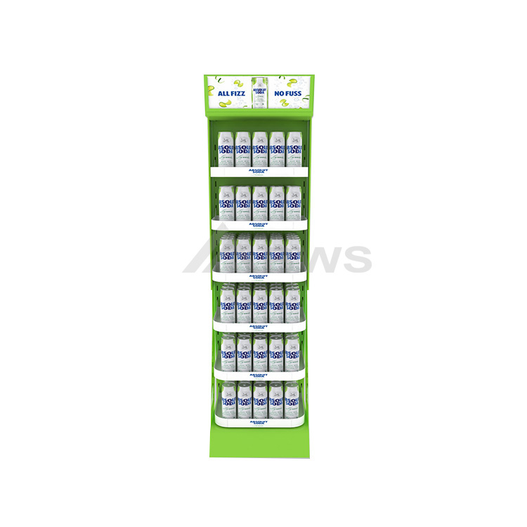 Wonderful 6-layer Drink Display Shelf For Soda Merchandising