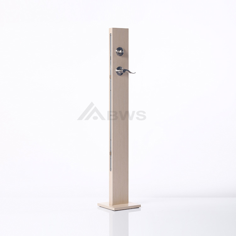 1 Set Wooden Door Lock Display Stand Floor-standing Natural