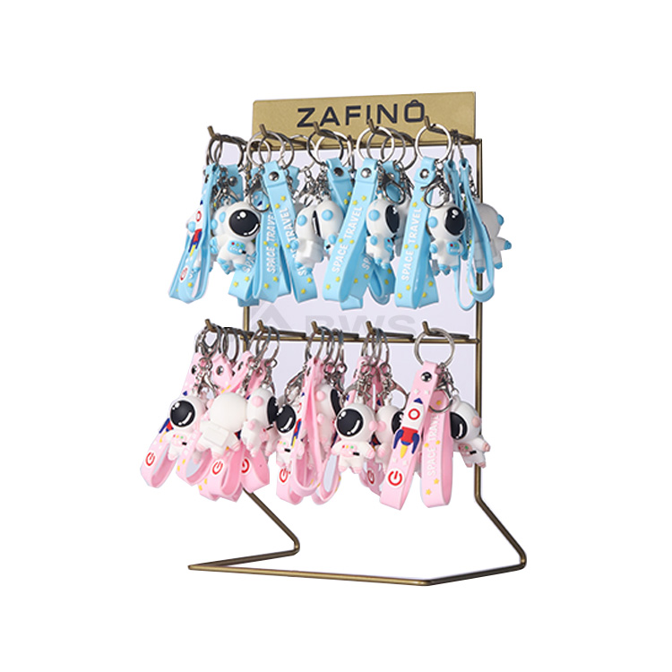 Gift Stores 4 Layer Keychain Collection Display Rack With 20 Hooks