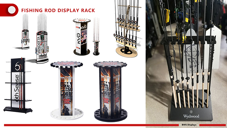 how to display fishing rods