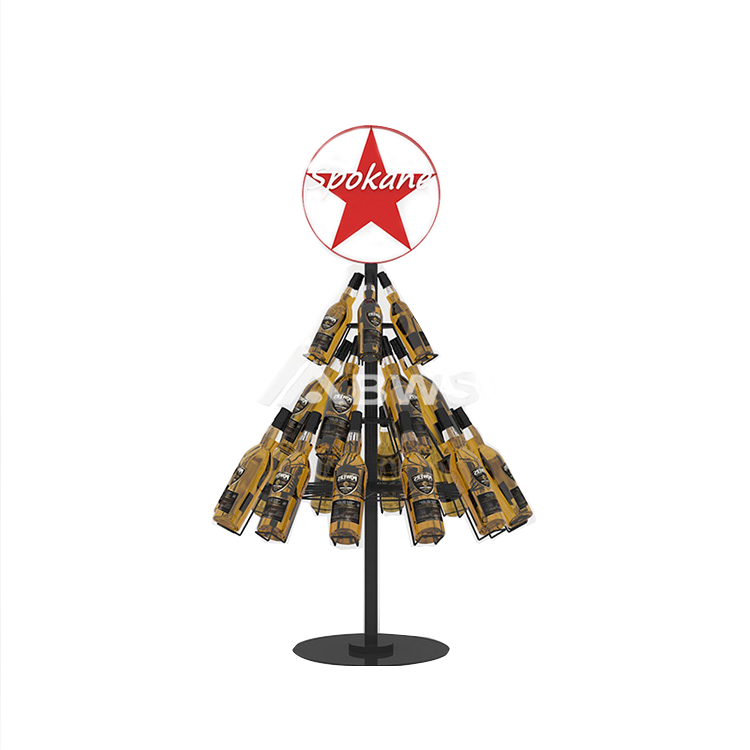 Creative Retail Wine Display Ideas 3-Tier Chirstmas Tree Wine Rack