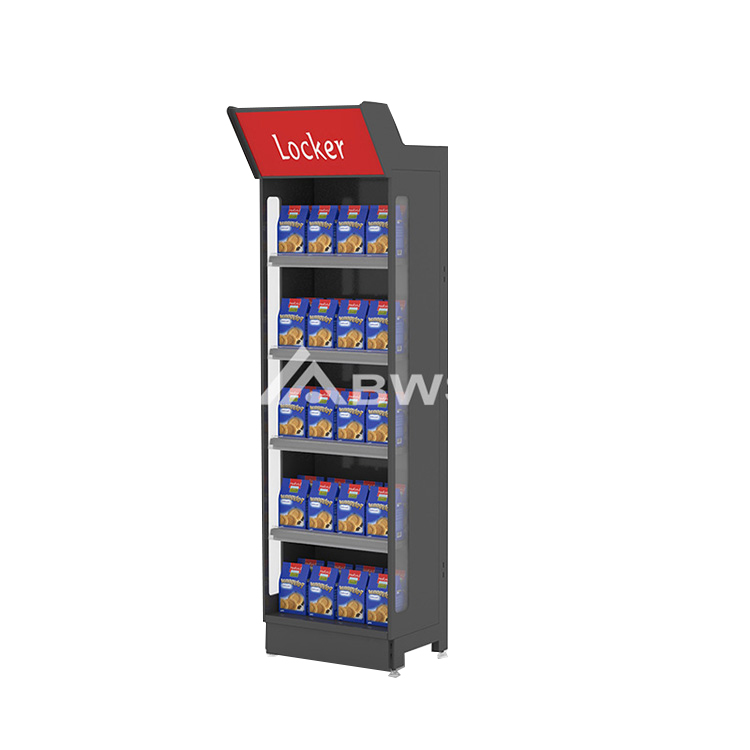 Free Standing Snack Display Rack 5-tier Made In Metal For Retail Shop