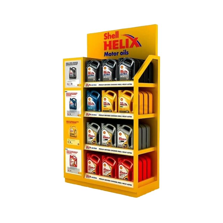 Nice 4-Tier Engine Oil Display Rack Metal For Helix