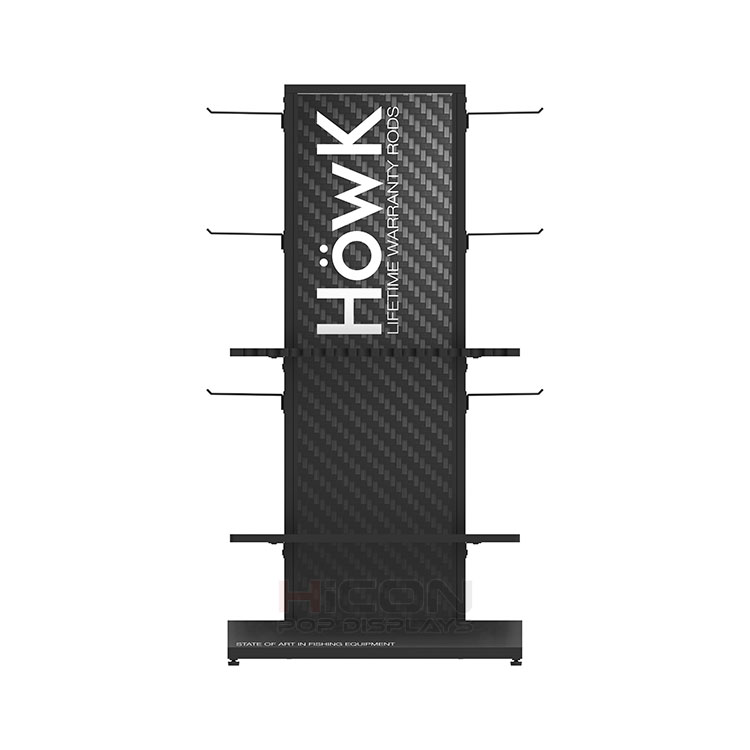 2-way Fishing Rod Rack Floor Display Stand Focused For Fishing Pole