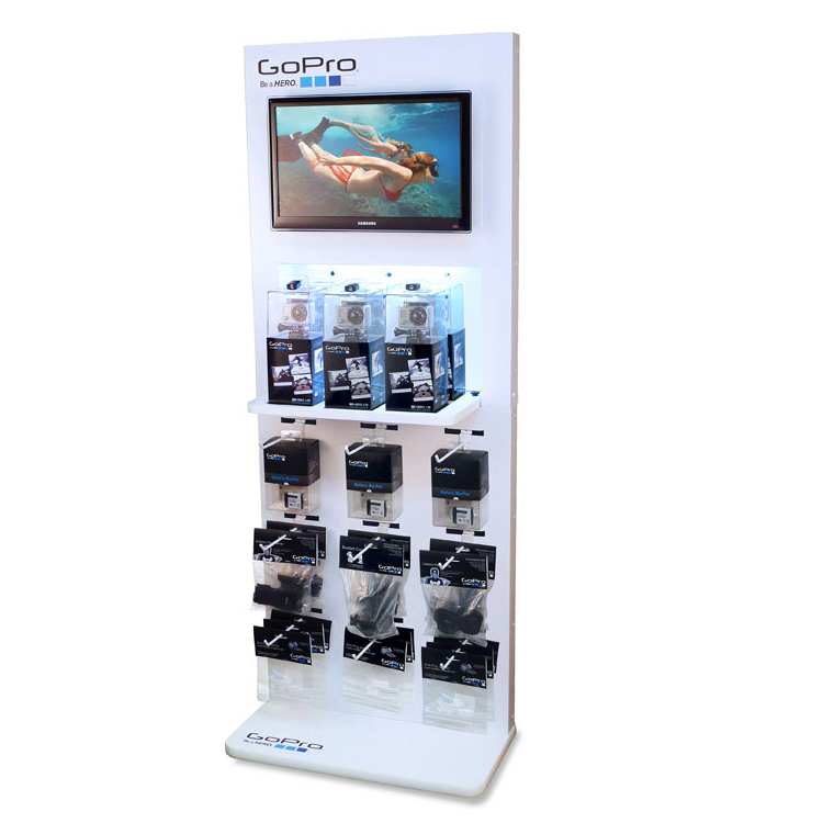 Creative White Camera Display Shelf With 9 Detachable Hooks