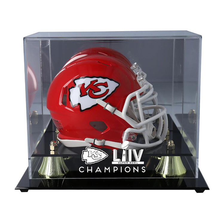 4 Feet Acrylic Solid Football Helmet Display Case for Target Buyer