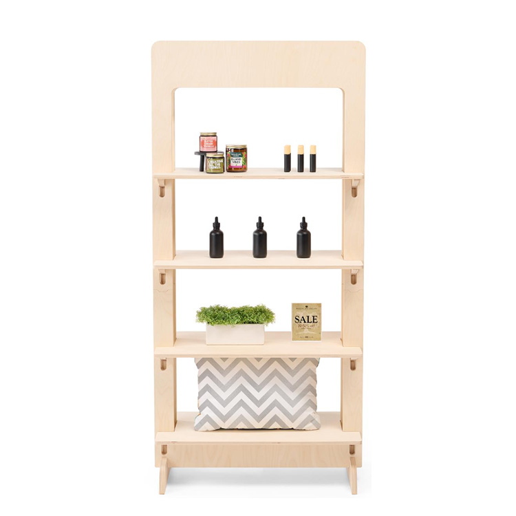 Eco Friendly 4-tier Wooden Nail Polish Rack Display Easy Portability