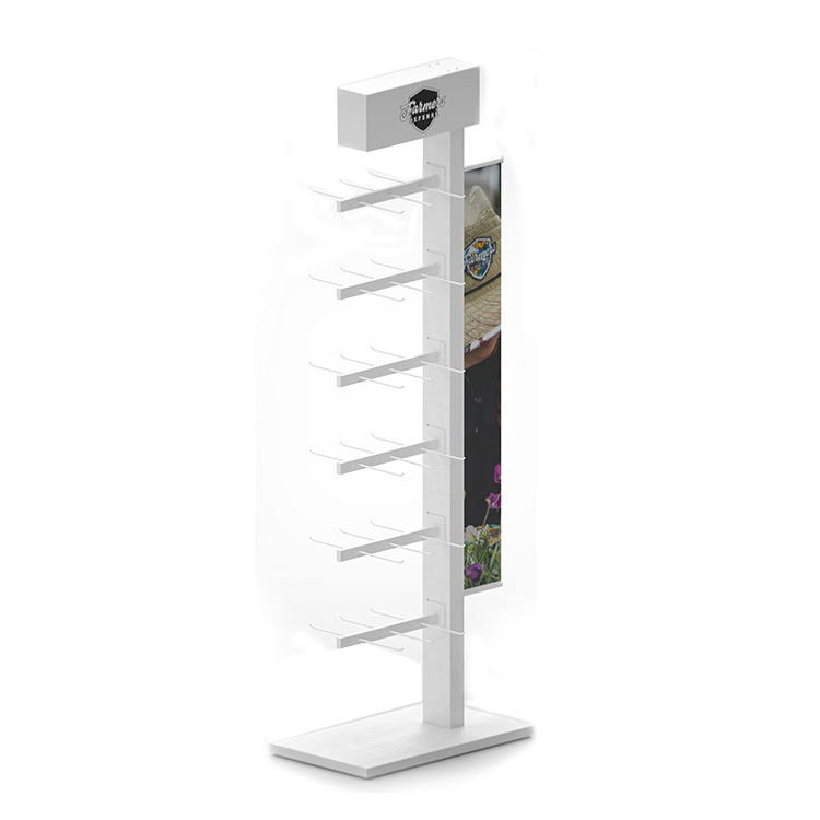 Custom 6 Hook Sleeve Rack Outstanding Metal Floor Standing Display Rack