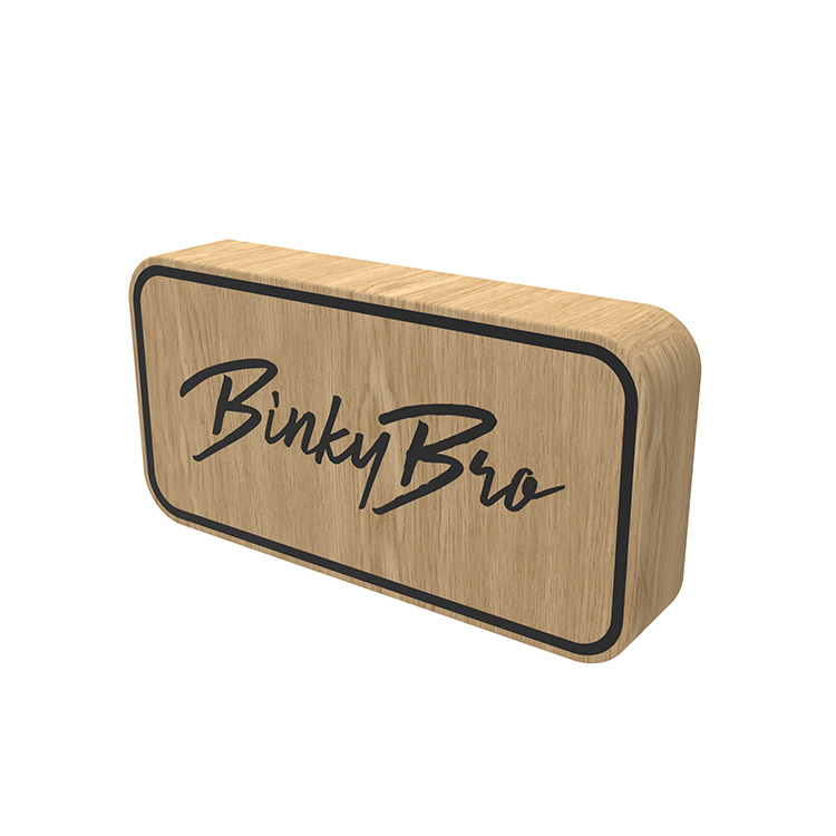 Custom 2-side Brand Logo Wood Sign Display Stable For Tabletop