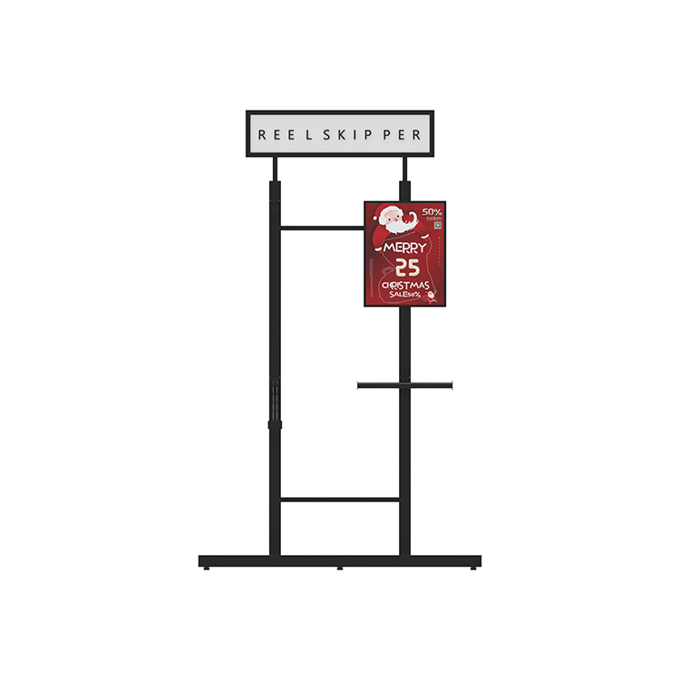 Custom Clothing Store Display Rack 4-way Strong Waterfall Floor Display