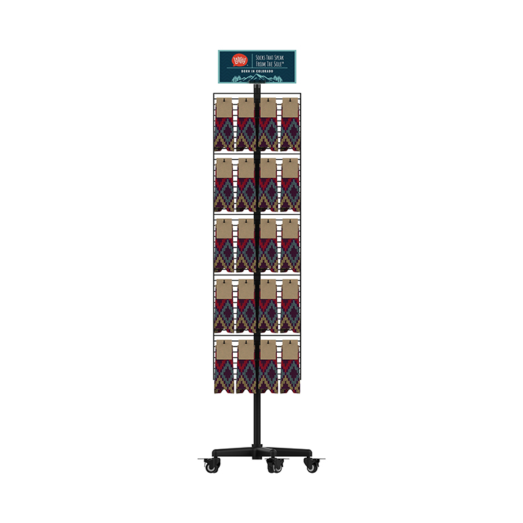 Popular 2-way Metal Retail Display Rack Factory Price For Stores