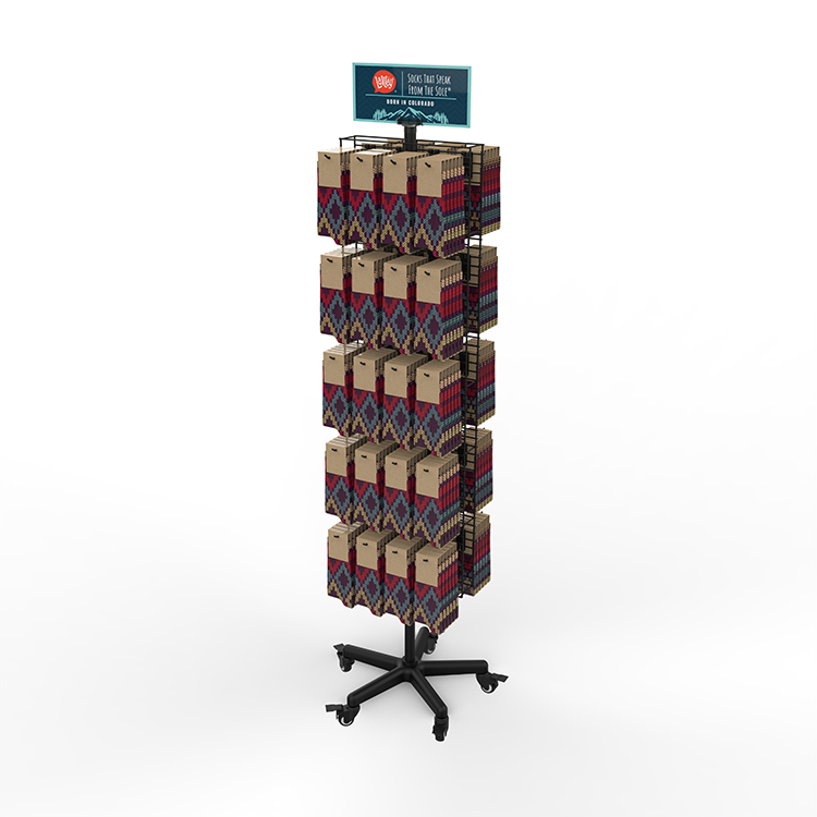 thumbnail image 2 of 4-Tier Black Metal Retail Display Rack - Freestanding Shelf/Stand For Snacks/Shop 2 of 5