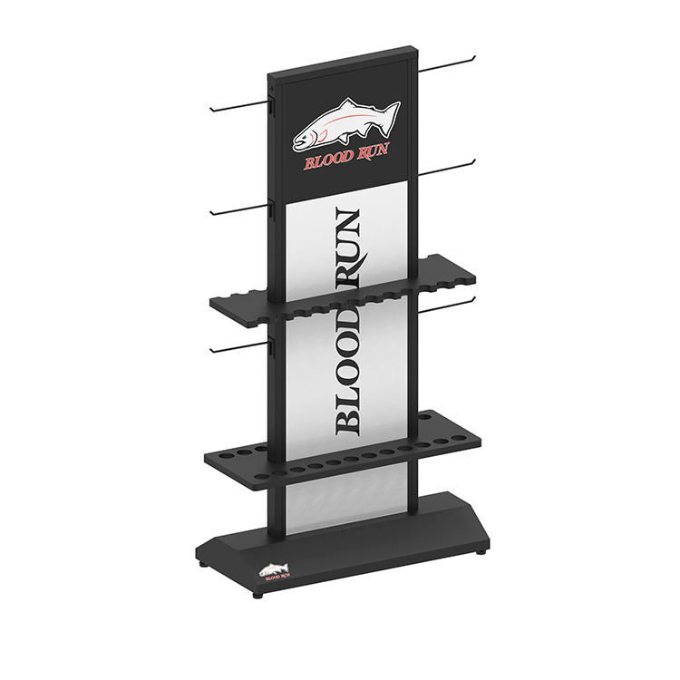 2-Sided Retail Fishing Rod Display Rack With Amazing Graphics