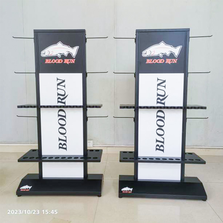 2-Sided Retail Fishing Rod Display Rack With Amazing Graphics